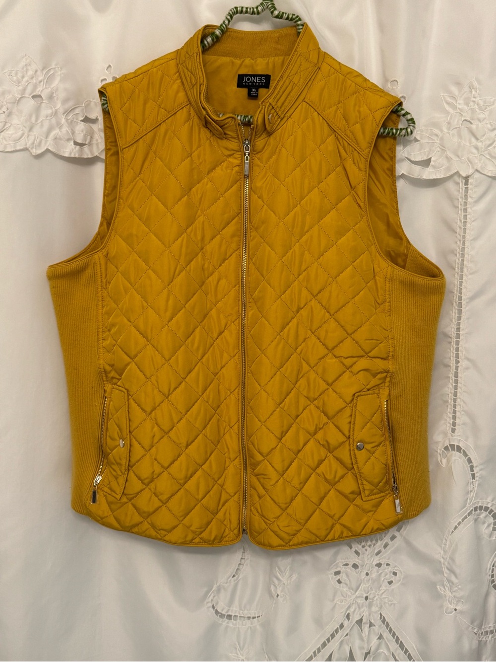 Jones New York Mustard Quilted  lightweight Vest